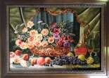 Ковёр-картина 0,45х0,64 Тебриз «Корзина с цветами и фрукты» 4.AP