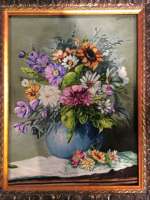 Ковёр-картина 0,50х0,68 Тебриз «Букет цветов в вазе» 5.AP