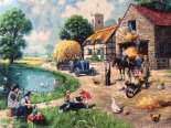 Ковёр-картина 0,56х0,76 Тебриз «Деревня у озера» 24.AP