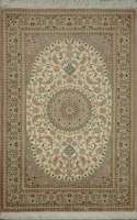 Ковёр 1,00х1,50 GHOM шёлк MEDALLION (MOUSAVI) 238345 1 млн. уз. шёлк осн. шёлк cream/beige Иран