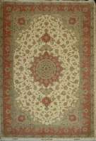 Ковёр 2,02х2,98 Tabriz Medallion FARAJI 290017 500000 уз шерсть+шёлк осн. хлопок cream/pink Иран