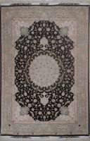 Ковёр 1,49х2,20 Tabriz Medallion 70R JALALI 232816 750.000уз шерсть+шёлк осн. шёлк black/blue Иран